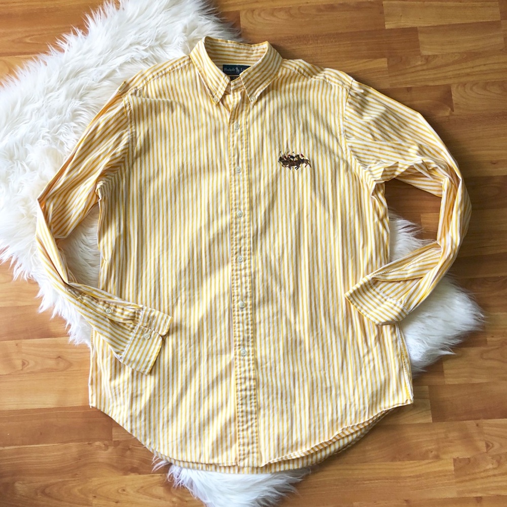 Ralph Lauren Classic Fit Yellow Stripe Button Down